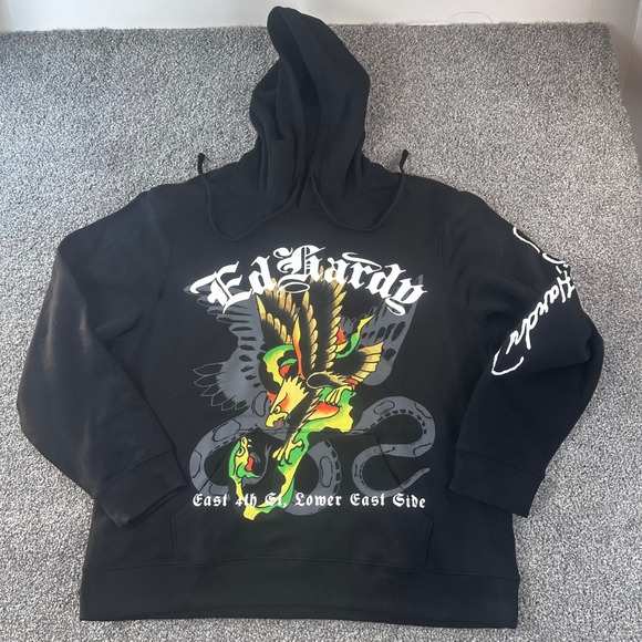 Ed Hardy Other - Ed Hardy Hoodie Mens XL Eagle Snake Designer Streetwear Tattoo Art Cyber Y2K NWT